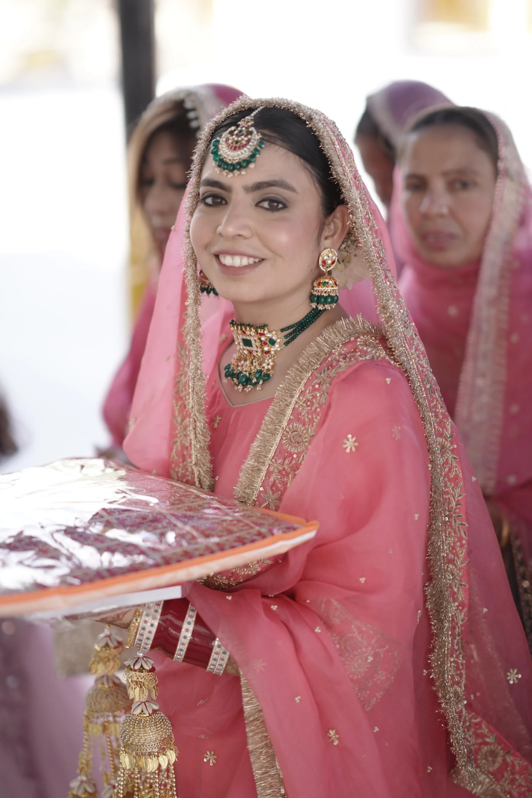 pink 
anand karaj suit